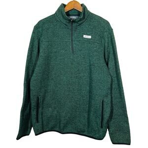Eddie Bauer Fleece Knit Quarter Zip Pullover Top Pockets Long Sleeve Casual - L